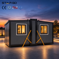 Chalet alpin pliable et extensible à double aile de 10 pieds, résistant au gel, avec cuisine compacte intégrée