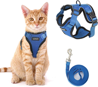 Harnais et laisse réglables Kingtale pour animaux de compagnie, chien, chat, avec sangles réfléchissantes, harnais de base et laisse pour petits animaux, accessoires pour chats