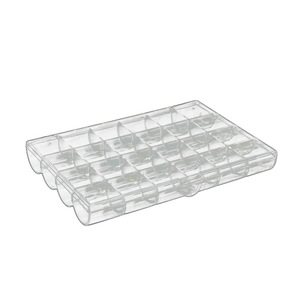 PS Plastic 24 Compartment Storage Box For Jewelry Coin Display Organizer Clear Transparent Organizing Tray - Product Image 4