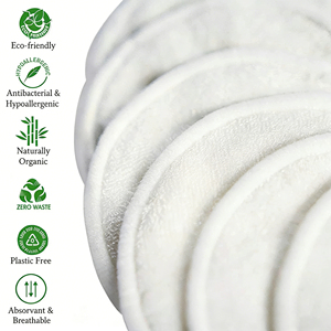 Vente en gros de lingettes démaquillantes en bambou réutilisables, tampons nettoyants pour le <span class=keywords><strong>visage</strong></span> en fibre de velours, serviette nettoyante pour le <span class=keywords><strong>visage</strong></span> - Product Image 2