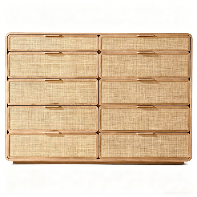2026 Hot Sale Solid Wood Indoor Furniture Home Living Room Furniture Modern Bedroom 10-drawer Dresser