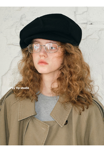 Berretto personalizzabile in puro cotone per l'autunno e l'inverno, Versatile ed elegante, piccolo stile di giornale, cappello per bambini per le donne - Product Image 4