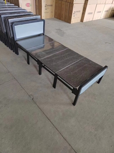Simple <b>Double</b> <b>Folding</b> <b>Bed</b> with Mattress Steel Frame Guest <b>Bed</b> Storage <b>Bed</b> Bedroom Apartment Villa Hospital Assembled Extendable - Product Image 3
