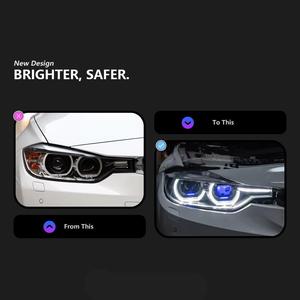 High Quality 12V LED Headlamp Assembly for 13-18 3 Series F30 Spoon <b>Spotlight</b> 320i 325i Dual Lens 6000k White Light New Brand Ne - Product Image 5