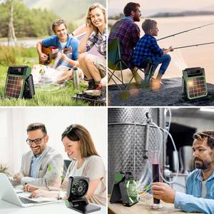 Linterna LED Portátil para Camping con Energía Solar de 10000mAh, Ventilador de 4 Velocidades, Viento Potente, Batería Recargable, Plegable 90° - Product Image 6