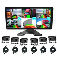 Sistema de Monitoreo de Punto Ciego BSD ADAS con IA de 10.36 Pulgadas, Pantalla Táctil Panorámica de Seis Canales, Función de Pantalla Dividida para Camiones y Autobuses
