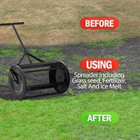 Épandeur métallique à poignée en T avec rouleau à mailles fendues, pour l'entretien des jardins, l'épandage d'engrais et l'aération du compost, catégorie de produits