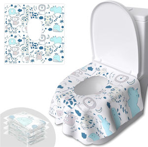 Housses de siège de toilette jetables imperméables de grande taille avec impression personnalisée non-tissé pour enfants 2 couches de film PE imperméable - Product Image 2