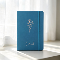 Cuaderno de Tapa Dura de Cuero PU Multicolor Personalizado OEM, Patrón de Flores con Lámina Dorada, con Logotipo Personalizado Aceptable, Fabricante de Cuadernos