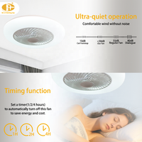 Ventilateur de plafond blanc simple avec lumière LED à intensité variable et télécommande, ventilateur-lumière DC 3-en-1 haute vitesse pour la décoration moderne de chambre à coucher