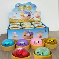 Jouet Squishy Kawaii en forme de Boulette Vapeur avec Cuiseur Vapeur, Jouet Anti-Stress en forme de Dumpling à Visage Souriant pour Boîte Mystère et Cadeaux de Fête Surprise