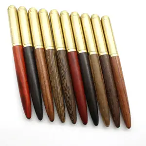 ปากกาหมึกซึมสำหรับผู้ชาย,ปากกาลูกลื่นไม้สีทองโลหะทองแดงสำหรับเป็นของขวัญหรือของฝากที่เยี่ยม