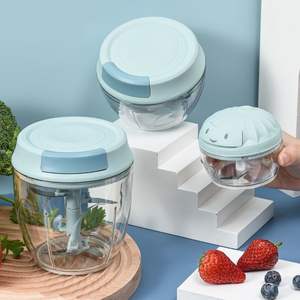 Robot culinaire manuel, hachoir à légumes, mini hachoir à oignon à tirette manuelle, hachoir à ail - Product Image 2