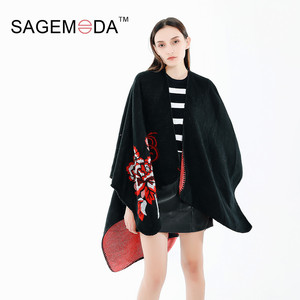 <span class=keywords><strong>La</strong></span> nueva mujer de gran área de impresión capa con <span class=keywords><strong>la</strong></span> magia del invierno desgaste al aire libre chaqueta de abrigo para mujer de moda capas Pashmina - Product Image 1
