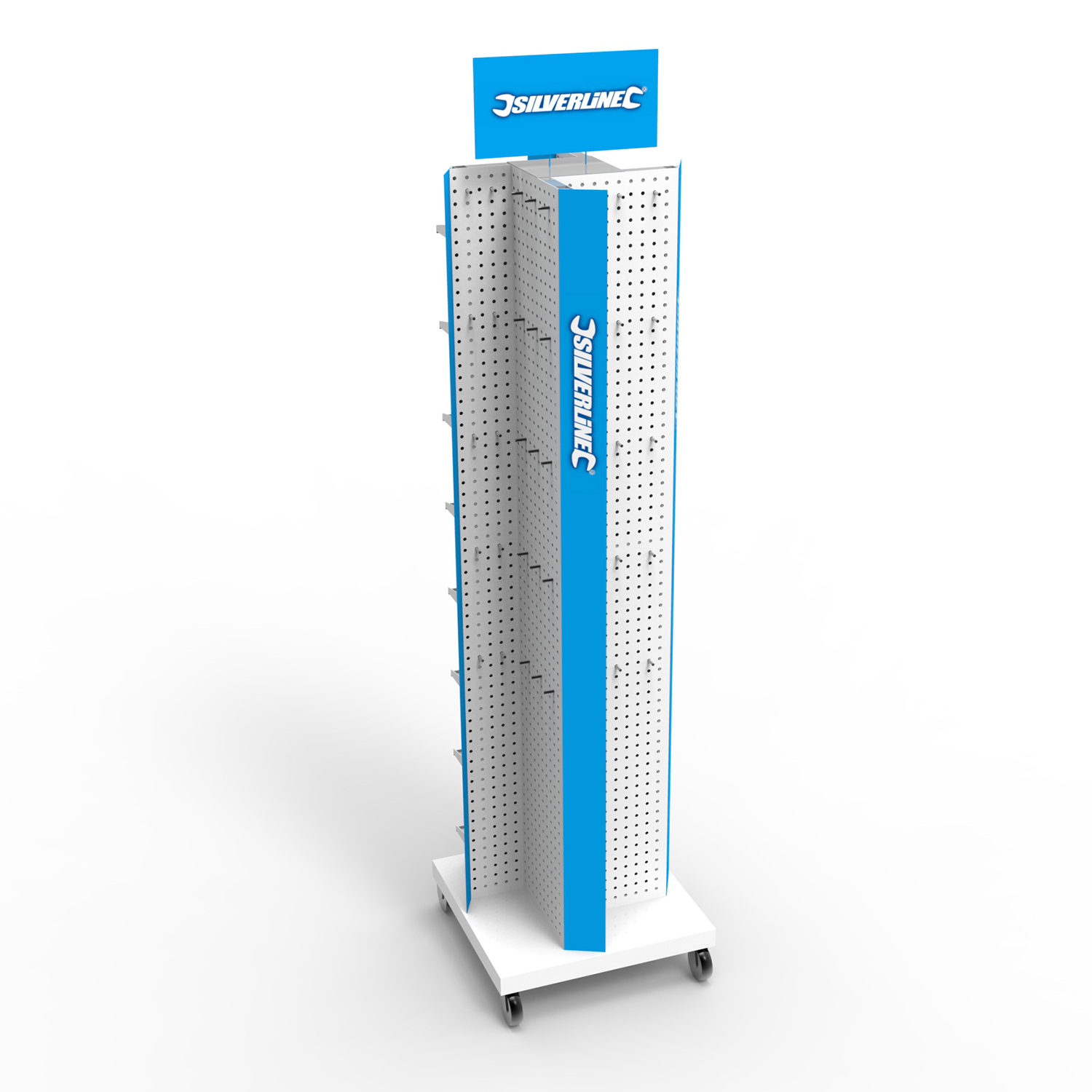Metal Rotating Four-sided Power Tool Display Stand with Rollers Completely Disassemble Both Sides of the Display Stand — view 2