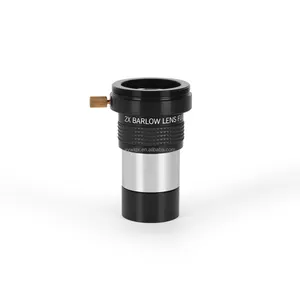 Barlow Lens 2X, 1.25-Inch Fully Multi-Coated Blackened Metal Optical Glass with T Adapter M42 Thread telescope accessories
