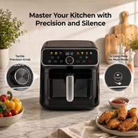 Friteuse à air électrique intelligente avec écran tactile, 8 menus prédéfinis, mode maintien au chaud, mode dégivrage, silencieuse, grande capacité 10L, certifiée CE, pour la cuisine