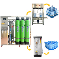 Système de filtration d'eau commercial par osmose inverse 250 500 1000 L/h pour ligne de production d'eau en bouteille et en sachet