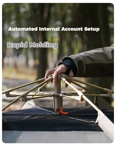 Tente de camping extérieure HOUMU résistante aux intempéries, à montage automatique, double couche, équipement anti-tempête, pour la famille, par temps extrême - Product Image 6