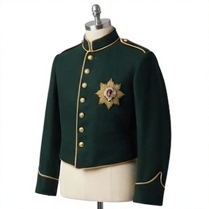 เสื้อแจ็คเก็ตผู้ชายสีเขียวทำจากผ้าขนสัตว์สไตล์อังกฤษ คอตั้ง เคลือบผิว กันลม ระบายอากาศได้ดี เหมาะสำหรับฤดูหนาว สวมใส่กลางแจ้ง แบบยูนิฟอร์ม รับผลิตแบบ OEM - Product Image 3