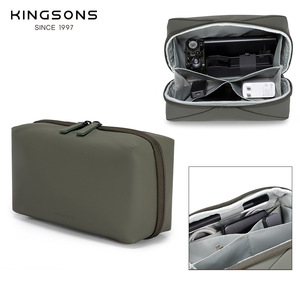 Kingsons Toiletry Bag Rectangle Zipper Multi Layer Storage Travel Cosmetic Bag For Men Business Commuter - Product Image 1