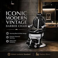 Matériel de salon de coiffure en gros : Fauteuil de barbier robuste en cuir PU souple, imperméable, anti-fatigue, couleur Pantone, pour salon de coiffure, OEM