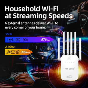 Pix-Link <span class=keywords><strong>AC66</strong></span> 1200Mbps ไร้สาย WiFi repeater WIFI Extender booster สัญญาณ WiFi ระยะไกลสัญญาณ WIFI Booster สำหรับบ้าน/สำนักงาน - Product Image 2
