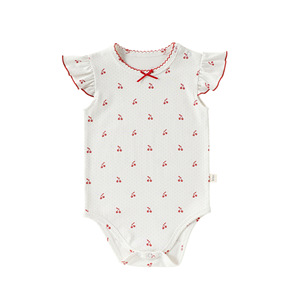 2026 Pelele de verano para niñas, mono de algodón <span class=keywords><strong>con</strong></span> mangas abullonadas y cierre de un solo botón, ideal para salidas de bebés. - Product Image 4