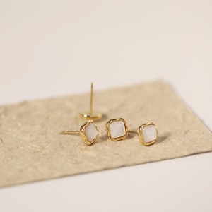 Minimalist Geometric Square Natural Mother of Pearl Shell Stud <b>Earrings</b> Gold Plated Titanium Steel Waterproof Dainty Fashion Jew - Product Image 1