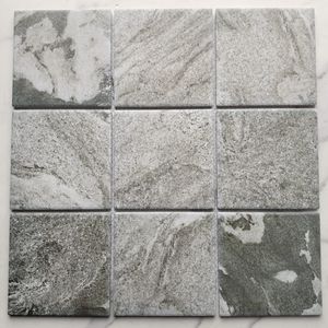 Carrelage carré de <span class=keywords><strong>piscine</strong></span> en mosaïque <span class=keywords><strong>4x4</strong></span> aspect marbre naturel extérieur gris pour piscines - Product Image 1