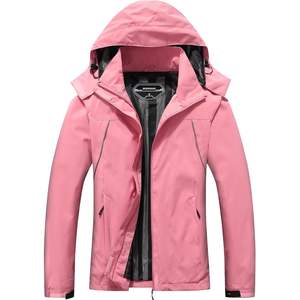 Moerdeng Chaqueta impermeable para mujer, ligera, con capucha, para senderismo al aire libre, viajes, color rosa - Product Image 1