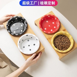 Ceramic <b>Cat</b> Bowl Double Elevated <b>Feeder</b> Stand For <b>Cats</b> And Small Dogs - Product Image 5