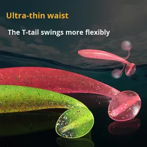 Esca Artificiale Morbida in PVC a Forma di Pesce con Coda a T Senza Ami per Pesca al Bass - Product Image 3
