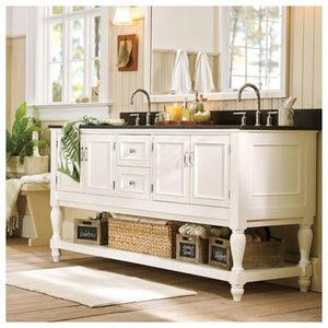 Custom Shaker Style Bathroom Vanities Hot Selling Lacquer Single Double Sink Bathroom Vanities with Mirror - Product Image 1