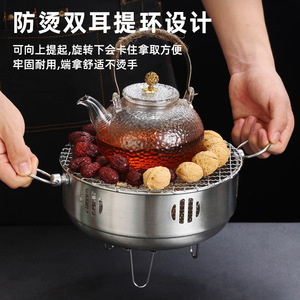 Portable Multi Functional Alcohol Charcoal <b>Stove</b> For Tea Boiling Water Outdoor Camping 3-5 Person Steel Body - Product Image 3