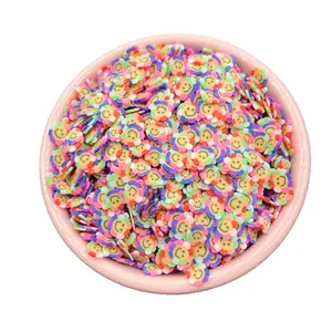 5mm Rainbow Sun Flower Slices Polymer Clay Sprinkles for Diy Craft Nail Art Scrapbook Craft Decoration Slime Filler Material