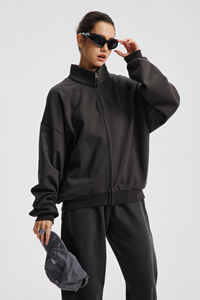 Sudadera con capucha de corte holgado y cuello alto de 410 g/m², personalizada, con cremallera YKK de alta calidad, forro polar cepillado, estampado DTG y bordado, de peso pesado. - Product Image 2