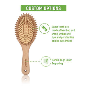 Dropshipping 제품 2024 사용자 정의 두피 공기 패들 브러시 빗 도구 두피 마사지 대나무 머리 브러시 - Product Image 5