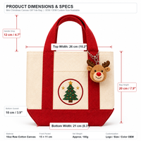 Sacs fourre-tout en toile de Noël en gros, sacs cadeaux de vacances, sacs de courses en toile de coton, mini sacs de Noël personnalisés avec logo