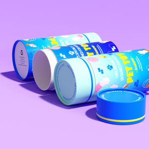 Carino piccolo tubo di forma rotonda per animali domestici contenitore blu impermeabile per animali domestici giocattolo da masticare giocattolo tubo di imballaggio - Product Image 4