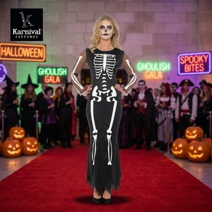 Costumes de Cosplay Horreur ODM en Gros, Robes de Squelette pour Femmes, Tenues de Fête Thème Halloween, Costumes Familiaux - Product Image 1