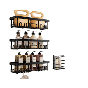 Caddy <span class=keywords><strong>de</strong></span> <span class=keywords><strong>ducha</strong></span> <span class=keywords><strong>sin</strong></span> perforación Jabonera montada en la pared Estantes adhesivos Gran capacidad Baño Paquete <span class=keywords><strong>de</strong></span> 6 a prueba <span class=keywords><strong>de</strong></span> herrumbre a prueba <span class=keywords><strong>de</strong></span> agua - Product Image 6