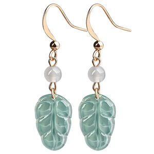 Pendientes de jadeíta natural auténtica de grado A, color azul agua, con plata S925 y jadeíta de grado hielo. - Product Image 1