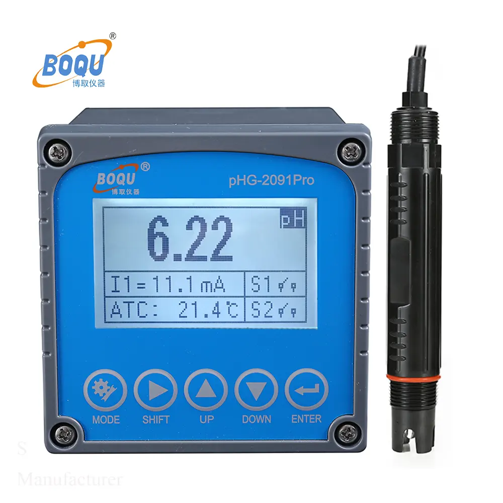 BOQU PHG-2091Pro water Industrial On line ec Swimming Pool Digital PH Meter with desulfurization sensor