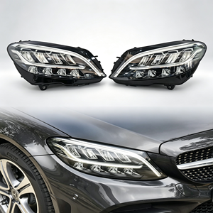 Faro LED para <span class=keywords><strong>Mercedes</strong></span> <span class=keywords><strong>Clase</strong></span> C W205 2019-2021 C180 <span class=keywords><strong>C200</strong></span> C260 C300, Faro OEM con DRL y Señal de Giro, Conjunto de Faros - Product Image 1