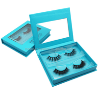 En gros, ensemble de faux cils en vison 3D faits main de qualité supérieure, volume intense, noir naturel, 8-16mm, effet duveteux, réutilisables, avec logo personnalisé