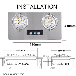 موقد غاز من الفولاذ المقاوم للصدأ محمول مدمج يعمل بالبطارية-موقد مزدوج للاستخدام المنزلي RV متوافق مع الغاز المسال/الغاز الطبيعي في الهواء الطلق - Product Image 6