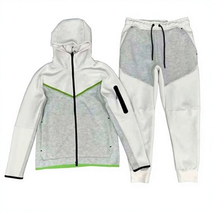 Unisex Sporty Tracksuit Full <b>Zip</b> <b>Hooded</b> Solid Casual Pants Set Regular Fit Winter Cotton Material Lightweight - Product Image 4