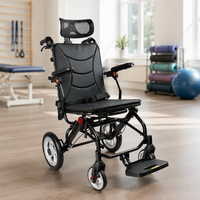 Fauteuil roulant de voyage pliable en aluminium pour personnes âgées, avec accoudoirs souples, siège rembourré pour intérieur et extérieur - Offre spéciale