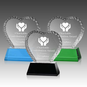 Trofeo a Forma di Cuore in Cristallo K9 Texturizzato, Premio per Donazioni Benefiche, Regalo Aziendale per Team - Product Image 4